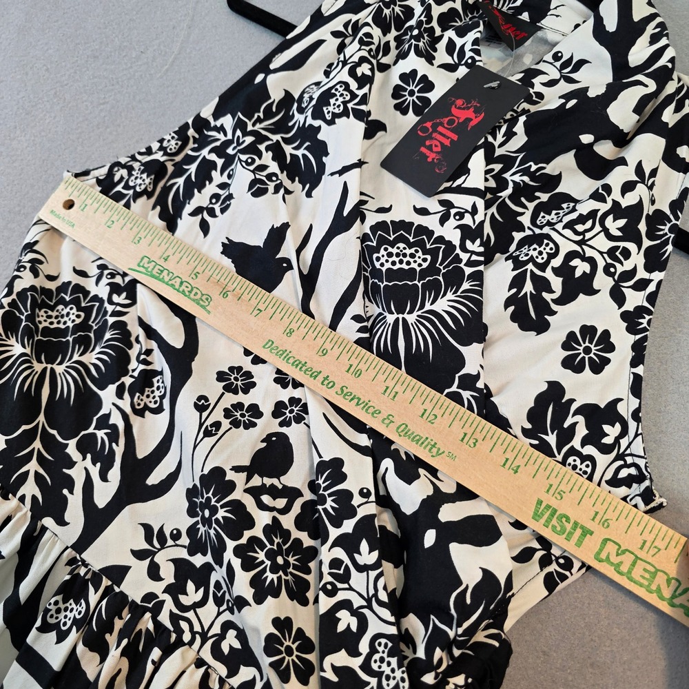 Folter Women Woodland Floral Bird Antler Fit Flare Rockabilly Dress Large NWT - Picture 9 of 11